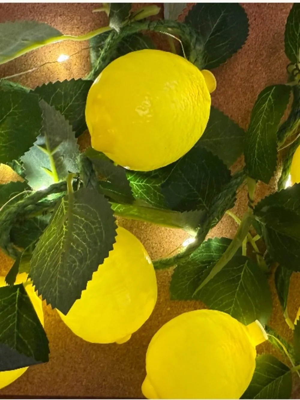 Lemons + Leaves Garland String Lights Party Decor 18 Lemons 5 Ft Mediterranean